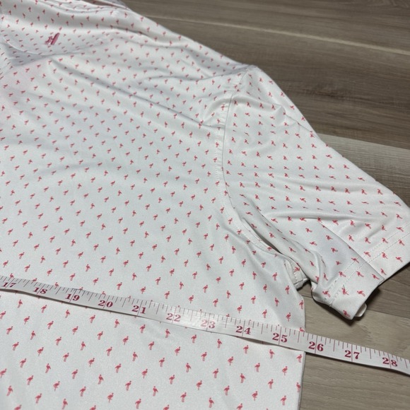 Johnnie O Performance Polo Shirt White Flamingo Print XL Golf Tennis Casual - Picture 10 of 10